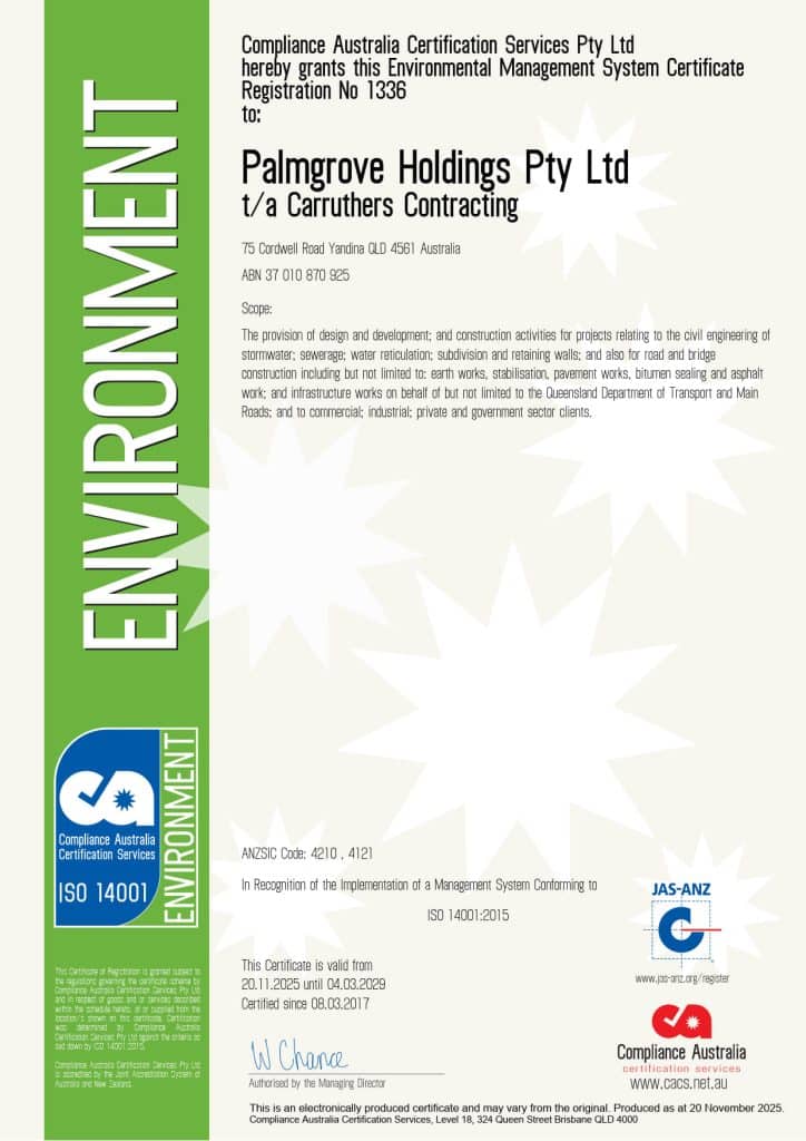 Palmgrove Holdings Pty Ltd Ems Cert 1